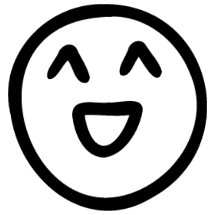 Hand-drawn laughing face icon